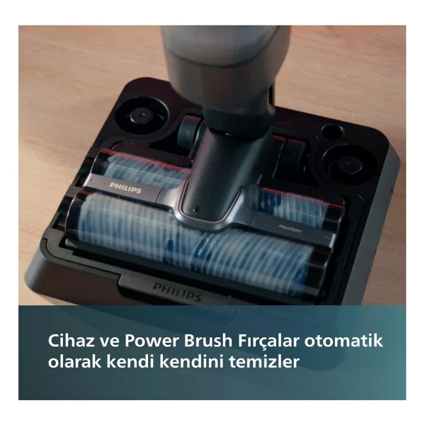 Philips 90dk Temizlik Çift Batarya Kablosuz Islak-Kuru Elektrikli Süpürge 9000 Serisi, Elektrikli Süpürge Ve Islak Mop, Kendi Kendini Temizleme Istasyonlu Dik Süpürge-Yedek Fırça Hediyeli - Antrasit - Görsel 6