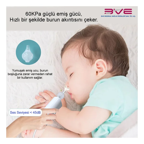 Optinell Elektrikli & Şarjlı Kare Bebek Burun Aspiratörü - Görsel 5