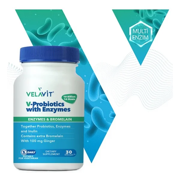 Velavit V-Probiotics With Enzymes 30 Kapsül - Görsel 3