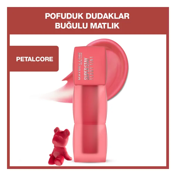Maybelline New York Super Stay Teddy Tint Mat 40 Petalcore Likit Ruj - Görsel 6