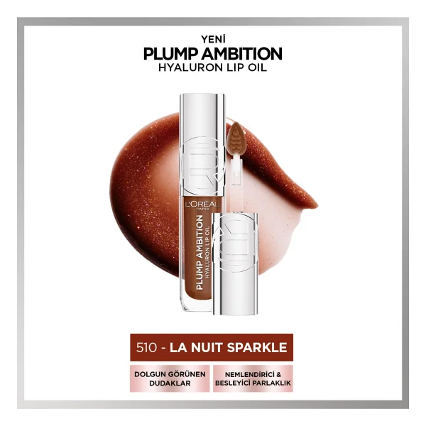 L 'oreal Paris Plump Ambition Hyaluron Nemlendirici 510 La Nuit Sparkle Dudak Parlatıcısı - Görsel 10