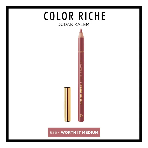 L'oreal Paris Color Riche 635 Worth It Medium Dudak Kalemi - Görsel 3