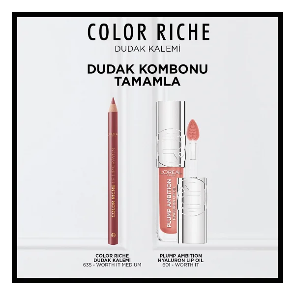 L'oreal Paris Color Riche 635 Worth It Medium Dudak Kalemi - Görsel 6