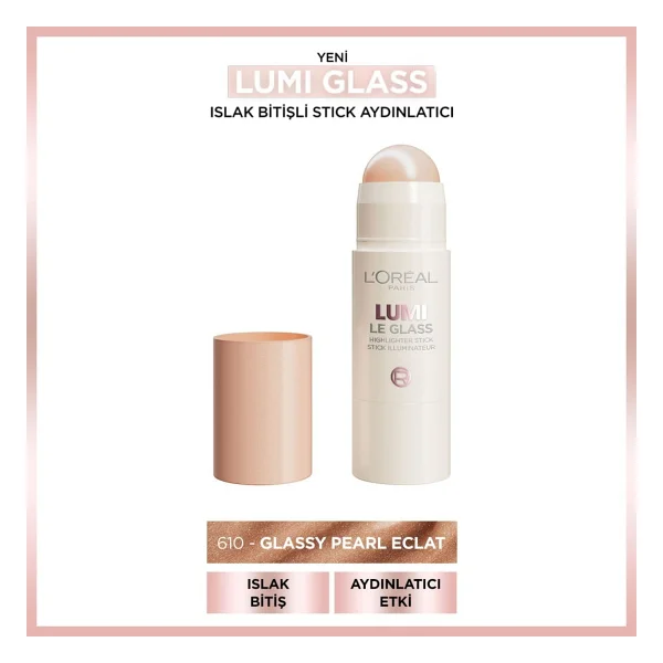 L'oreal Paris Lumi Le Glass 610 Glassy Pearl Eclat Stick Highlighter - Görsel 9