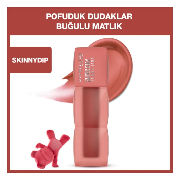 Maybelline New York Super Stay Teddy Tint Mat 15 Skinny Dip Likit Ruj - Görsel 6