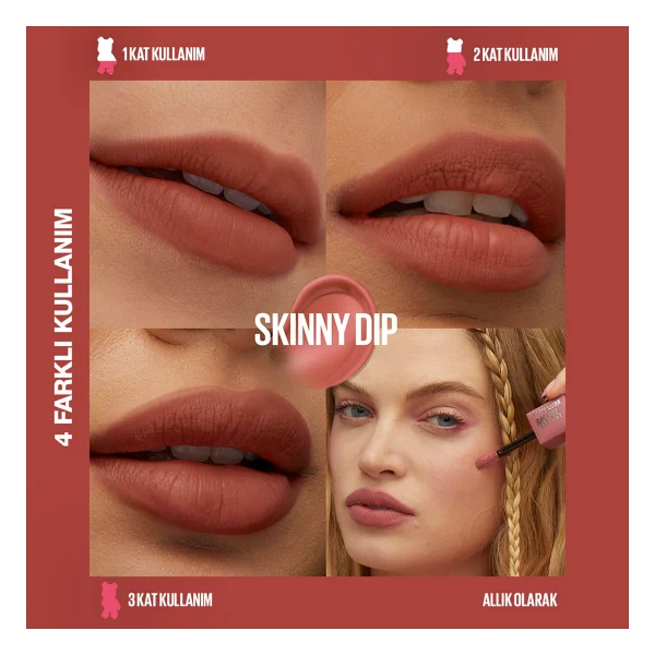 Maybelline New York Super Stay Teddy Tint Mat 15 Skinny Dip Likit Ruj - Görsel 2