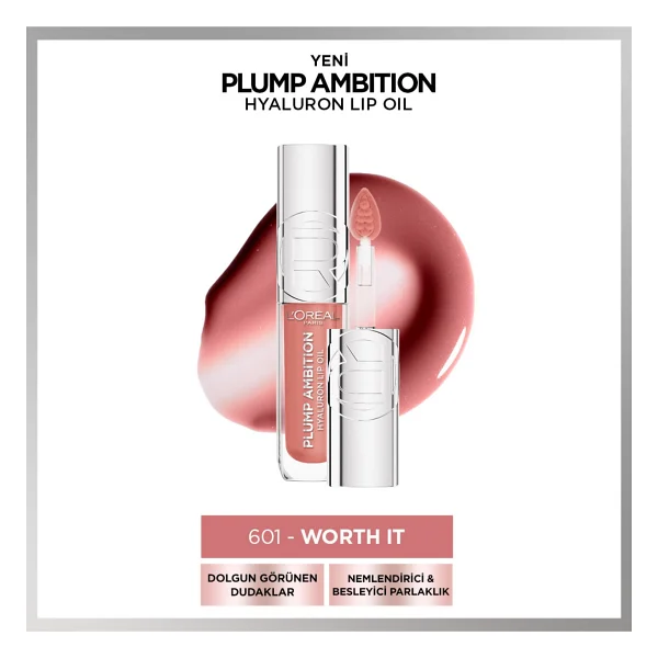 L'oreal Paris Plump Ambition Hyaluron Nemlendirici 601 Worth It Dudak Parlatıcısı - Görsel 6