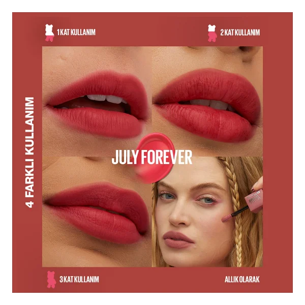 Maybelline New York Super Stay Teddy Tint Mat 35 July Forever Likit Ruj - Görsel 6