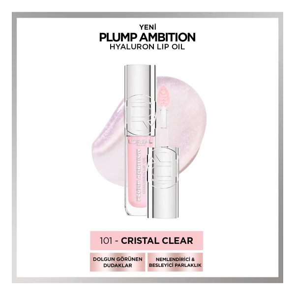L'oreal Paris Plump Ambition Hyaluron Nemlendirici 101 Cristal Clear Dudak Parlatıcısı - Görsel 6