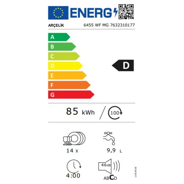 Arçelik 6455 Wf Mg 7 Programlı Bulaşık Makinesi - Görsel 6