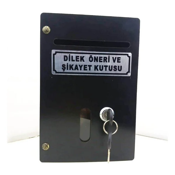 Siyah Küçük Boy Ahşap Dilek Öneri Şikayet Kutusu - Görsel 2