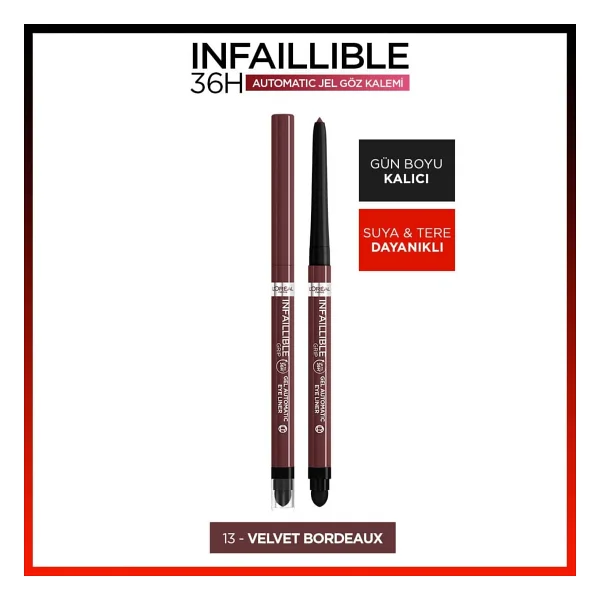 L'oreal Paris Automatic Infaillible 13 Velvet Bordeaux Jel Göz Kalemi - Görsel 2