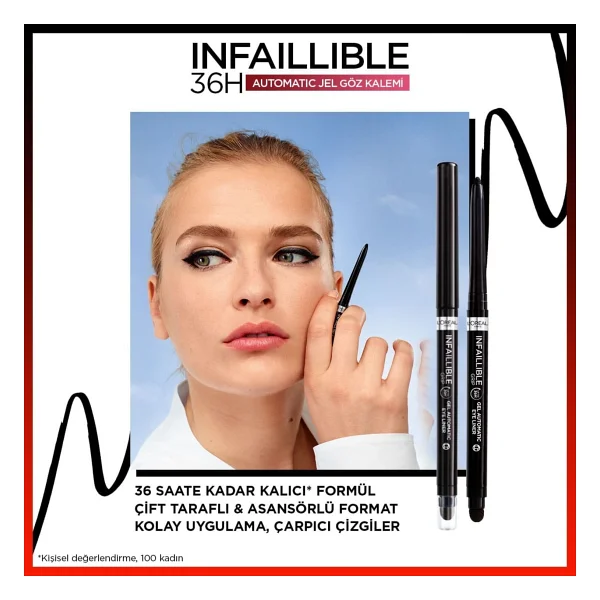 L'oreal Paris Automatic Infaillible 13 Velvet Bordeaux Jel Göz Kalemi - Görsel 4