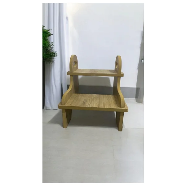 Ahşap Teslim Basamak Tabure Merdiven Tabure 2 Basamaklı Mdf - Kahverengi - Görsel 9