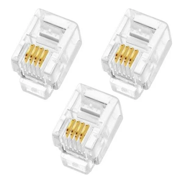 Powermaster Rj9 4p/4c İnce Telefon Soketi ( 100lük Paket)( Ahize Kablosu Soketi) - Görsel 2