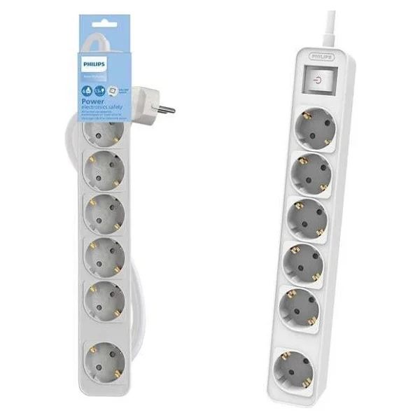 Philips Chp2164 Anahtarlı 1.5 M 6'lı Priz - Görsel 2