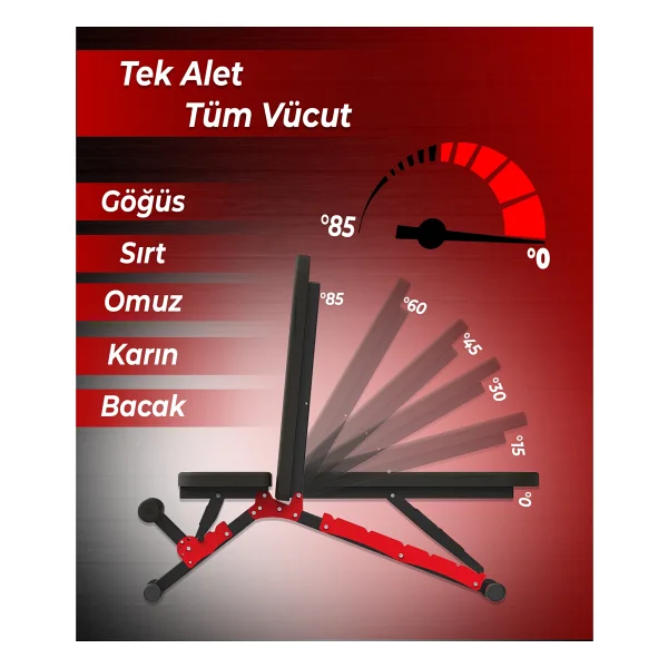 Rota Spor Rota Berlin Erli Üretim Fonksiyonel Ağırlık Sehpası-Ayarlanabilir Bench Press Sehpası- Mekik Sehpası - Görsel 4