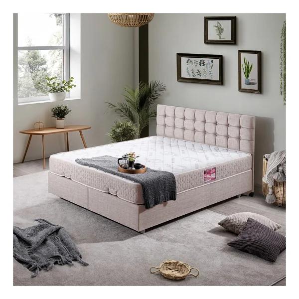 Venedik Ikili Set Çift Kişilik Baza Başlık - Gri - 180 X 200 Cm - Görsel 8