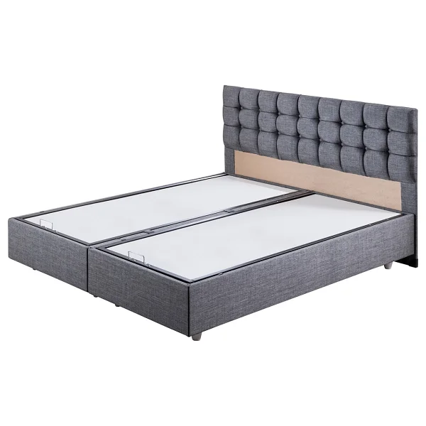 Venedik Ikili Set Çift Kişilik Baza Başlık - Gri - 180 X 200 Cm - Görsel 3