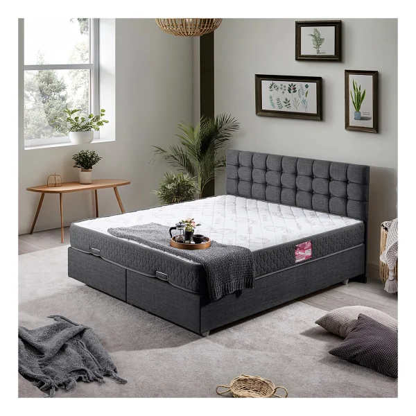 Venedik Ikili Set Çift Kişilik Baza Başlık - Gri - 180 X 200 Cm - Görsel 9