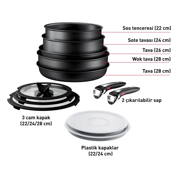 Tefal Titanyum Ingenio Unlimited 6x 12 Parça Büyük Tencere Tava Seti - Görsel 6