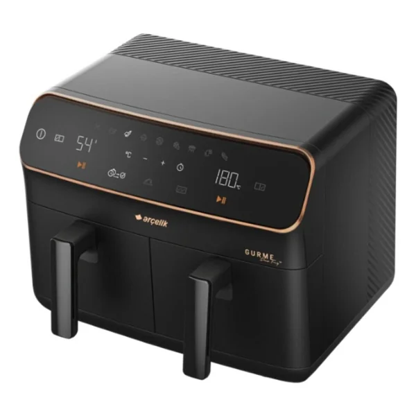 Arçelik 2400 W Çift Hazneli 8,5 Lt Siyah Airfryer, Zamanlayıcı Ve Yağsız Pişirme Teknolojisi - Görsel 2