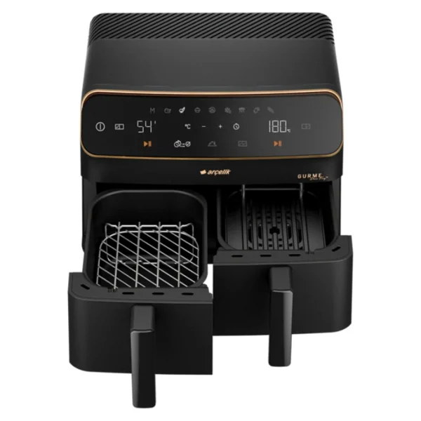 Arçelik 2400 W Çift Hazneli 8,5 Lt Siyah Airfryer, Zamanlayıcı Ve Yağsız Pişirme Teknolojisi - Görsel 3