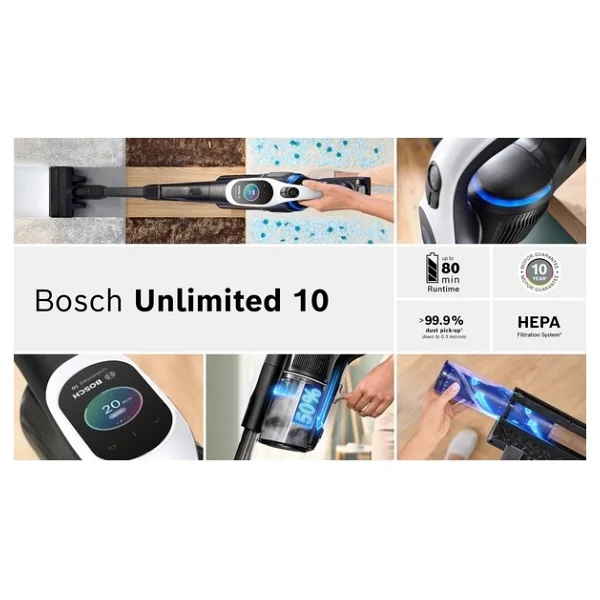 Bosch Unlimited 10 Bcs1041wac Şarjlı Dikey Süpürge - Görsel 6