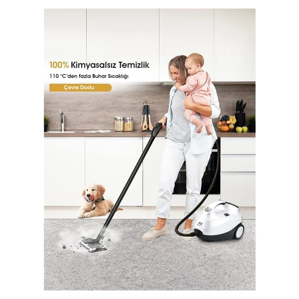 Pirantech Cb-107c 2000 W Beyaz Buharlı Temizleyici - Görsel 2