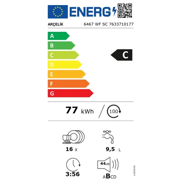 Arçelik 6467 Wf Sc 6 Programlı Bulaşık Makinesi - Görsel 8