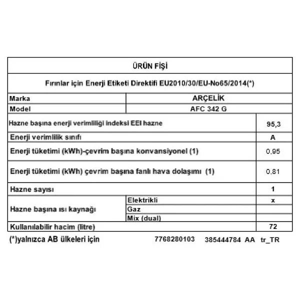 Arçelik Afc 342 G A Fry Gri Ankastre Fırın - Görsel 7
