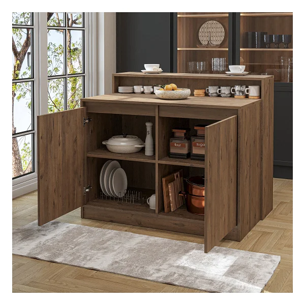 Roomart Cortado Bar Masası Dolaplı, Kapaklı Mutfak Masası, Yemek Masası , Mutfak Adası Atlantik Çam - Görsel 4