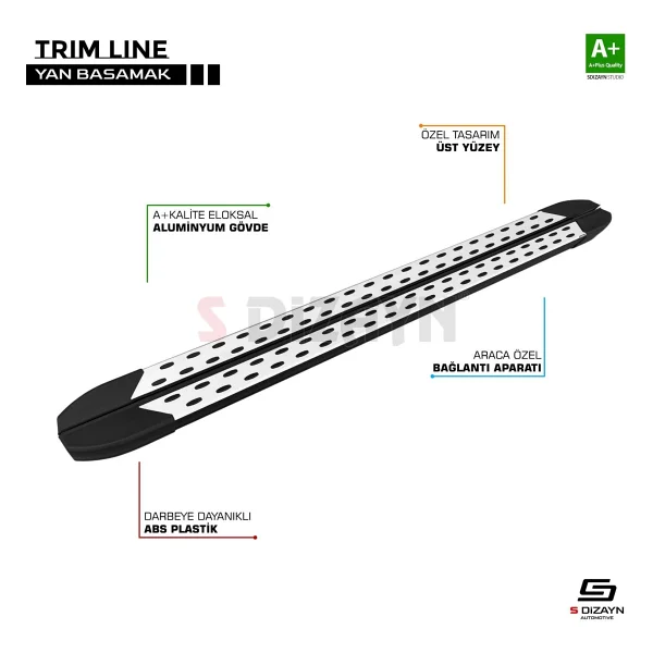 S-Dizayn Ford Fusion Trimline Gri Yan Basamak 173 Cm 2002-2011 A+ Kalite - Görsel 7