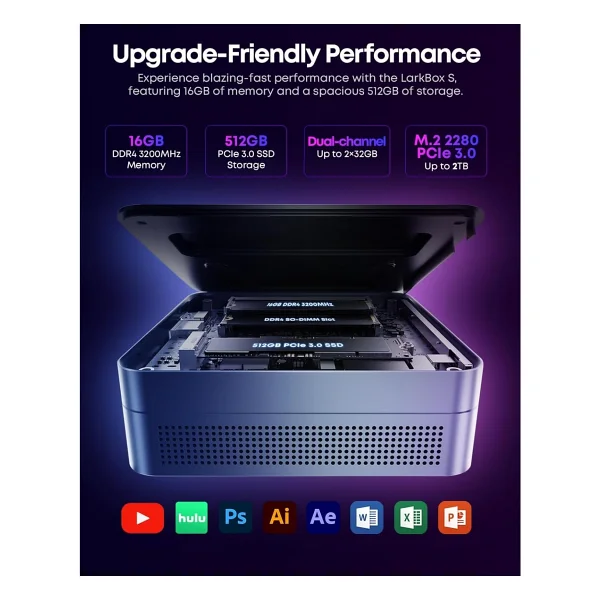 Chuwi Larkbox S İ3-1220p 16 GB 512 GB SSD UHD Graphics Mini PC - Görsel 4