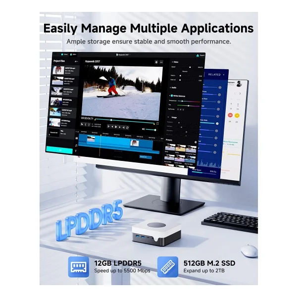 Chuwi Larkbox X Intel N150 İşlemci, 12gb DDR5 RAM, 512gb Nvme SSD, Wi-Fi+BT, 2x Ethernet, Hdmı,Dp, 4x USB-A, Type-C, Win11 Mini PC - Görsel 3