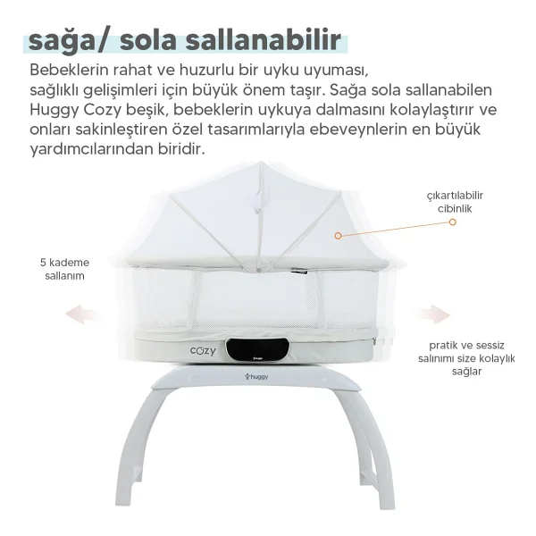 Huggy Cozy 4 İn 1 Otomatik Sallanabilir Beşik - Görsel 2
