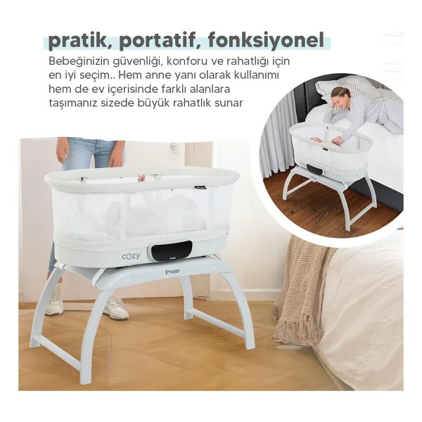 Huggy Cozy 4 İn 1 Otomatik Sallanabilir Beşik - Görsel 6