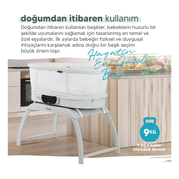 Huggy Cozy 4 İn 1 Otomatik Sallanabilir Beşik - Görsel 7