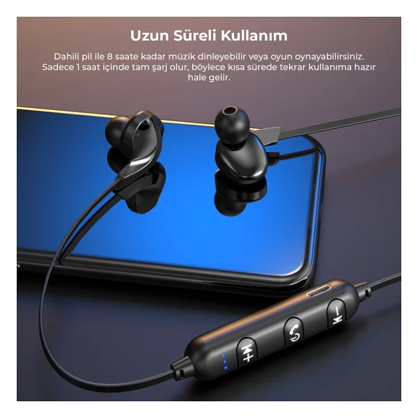 Lenovo Lecoo Es204 Boyun Bantlı Kulak İçi Bluetooth Kulaklık - Görsel 6