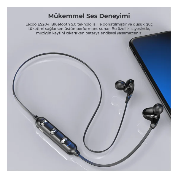 Lenovo Lecoo Es204 Boyun Bantlı Kulak İçi Bluetooth Kulaklık - Görsel 7