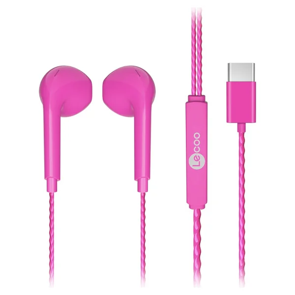 Lenovo Lecoo EH104 Pembe Type-C Kablolu Kulak İçi Kulaklık - Görsel 6