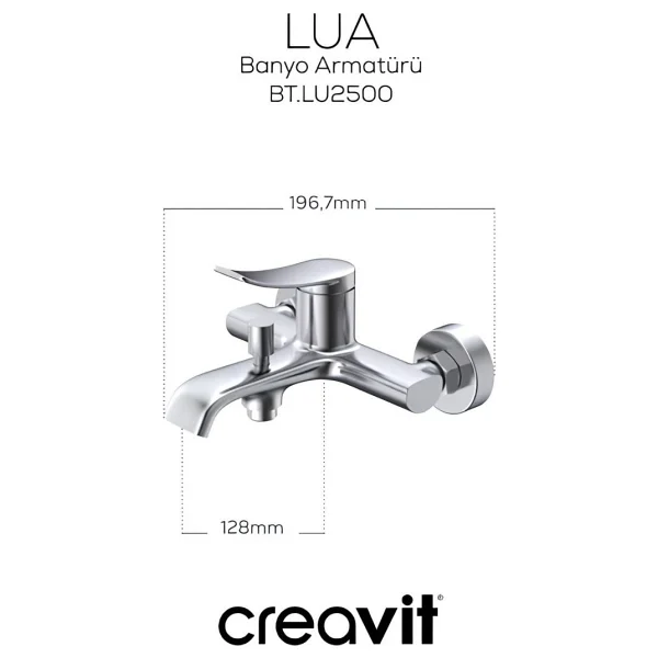 Creavit Lua Lu2500gr Metalik Gri Banyo Bataryası - Görsel 10