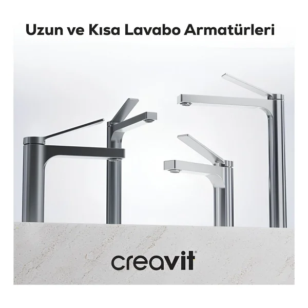 Creavit Rt1500 Ritmo Krom Lavabo Bataryası - Görsel 8