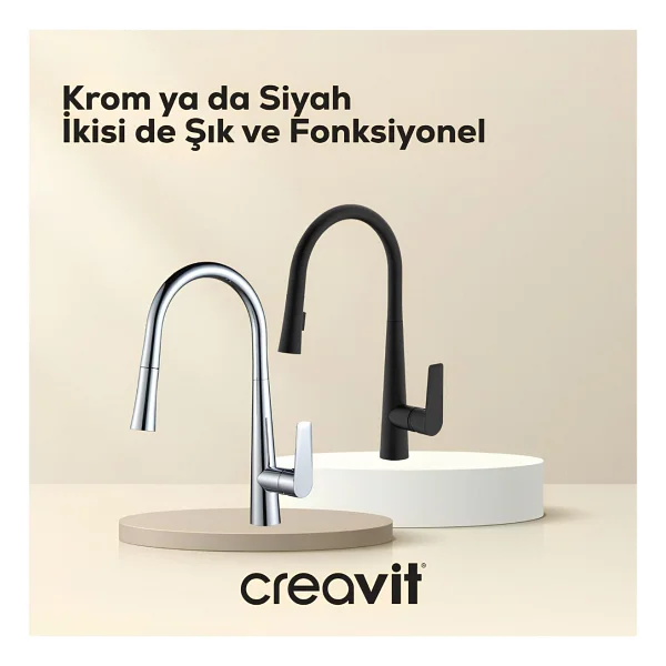 Creavit Mf8858 Spiralli Krom Mutfak Bataryası - Görsel 3