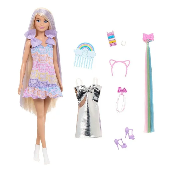 Barbie Upuzun Muhteşem Saçlı Bebekler Saç Tasarım Oyunu Jct72 - Görsel 8