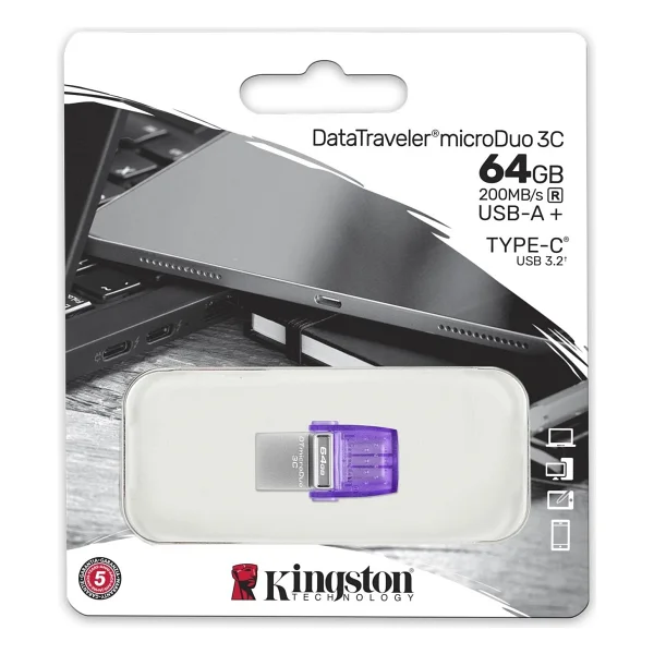 Kingston Data Traveler Microduo 3c Dtduo3cg3/64gb 64 GB Flash Bellek - Görsel 2