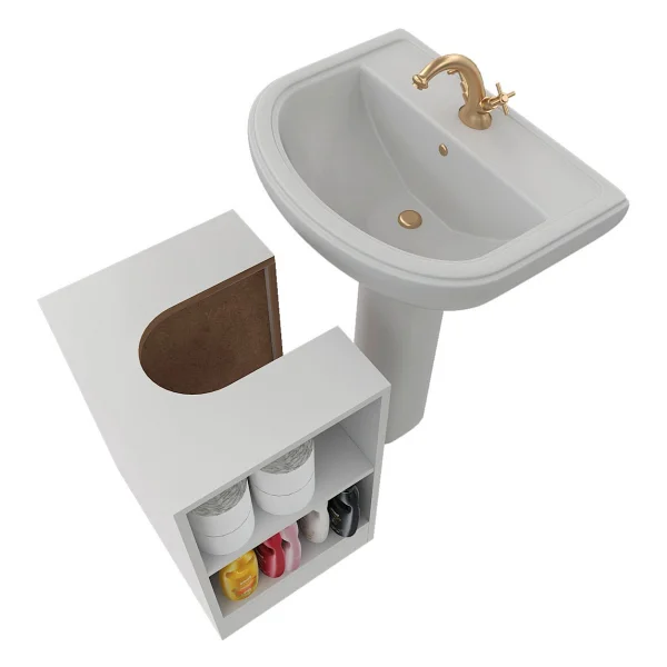 Rans Banyo Dolabı, Wc Alt Lavabo Dolabı (Mdf) - Beyaz - Görsel 6