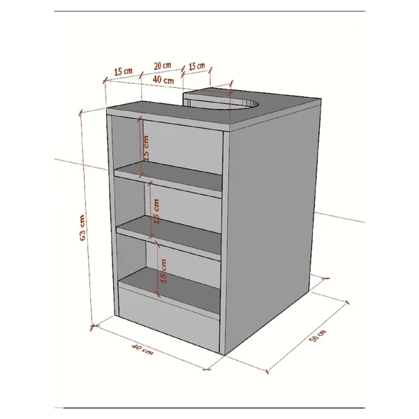 Rans Banyo Dolabı, Wc Alt Lavabo Dolabı (Mdf) - Beyaz - Görsel 5