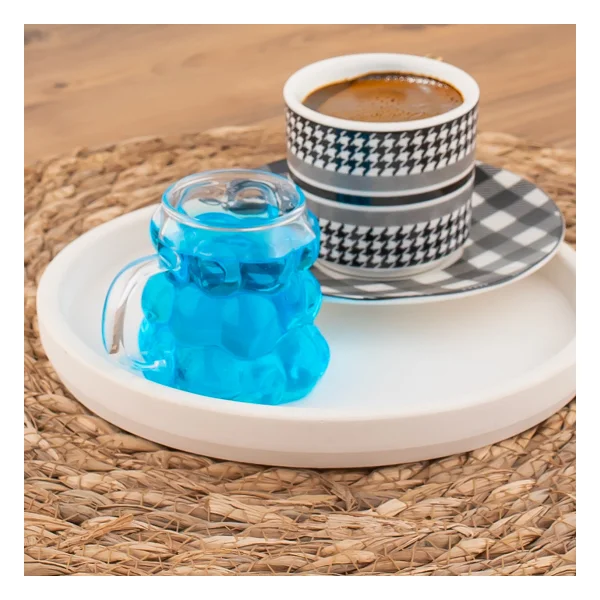 Porsima 153 Isıya Dayanıklı Borosilikat Boncuk Şekilli Cam Bardak Kahve Ve Sunum Bardağı Üzüm Bardak 3 Parça 90ml - Görsel 4