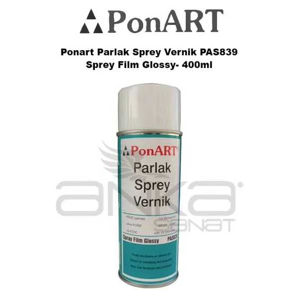 Ponart Parlak Sprey Vernik Pas839 -Sprey Film Glossy- 400ml - Görsel 3